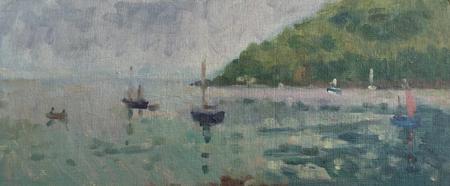 Spring Morning with Rowers and Penlee