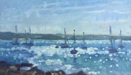 Summer Morning with Boats and Norr Rock