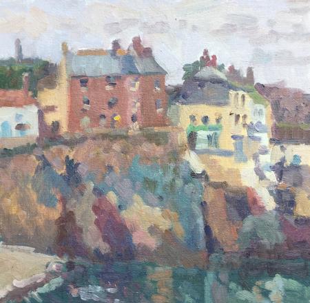 Cawsand Cliff with Winter Swimmer