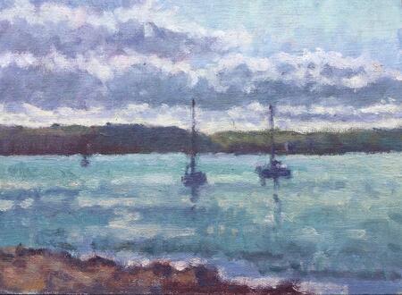 August  Morning with Three Boats