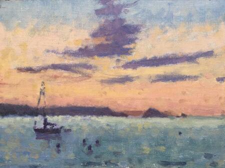 November Morning with Cloud and Boat