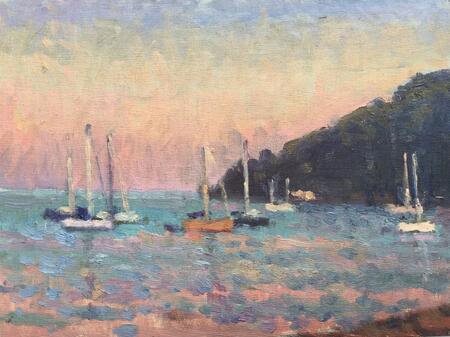 Late Summer Evening with Orange Boat