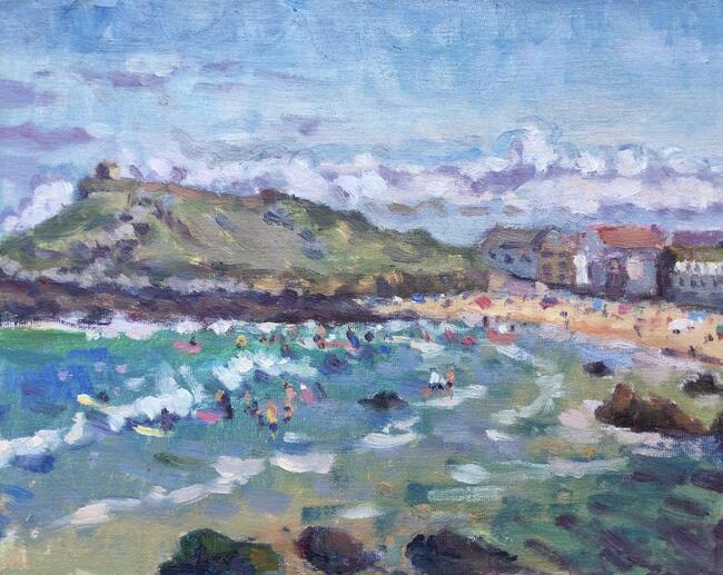 On Porthmeor Beach in August 