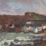 Autumn Afternoon with Rocks and Village