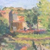 Houses by the River, Early Evening in Spring