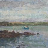 Blue Fishing Boat off Cawsand