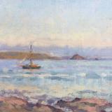 Evening with Green Boat and Mew Stone