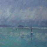 Spring Morning with Cloud and Two Boats