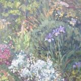 Rosemary and Irises, Spring Garden