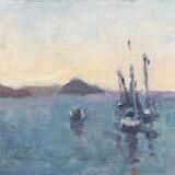 June Morning with Boats and Mew Stone