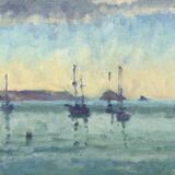 July Morning with Two-Masted Boat