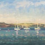 Boats and the Far Shore, Early Evening Sun