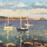 July Evening with Mewstone and Three Boats