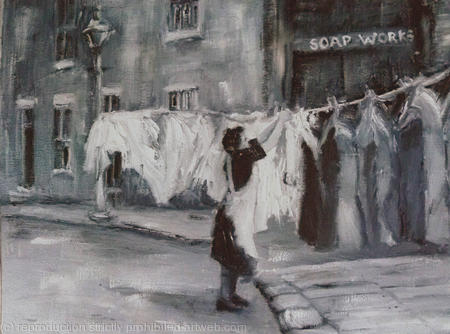 WOMAN HANGING WASHING