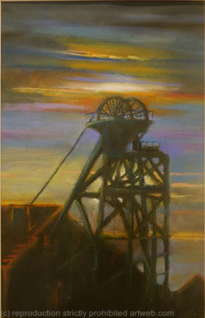 sunset over the mine