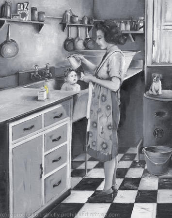 Bathtime in the kitchen sink