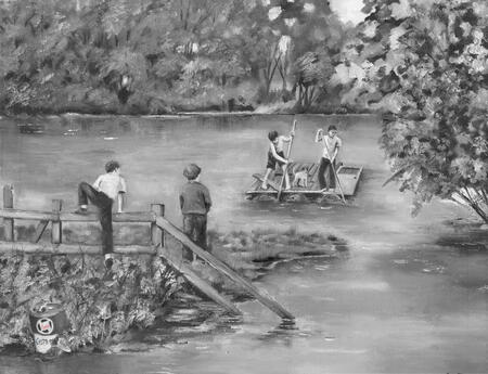 old doors and oil drums