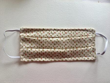 Ditsy olive leaves and orange Flowers