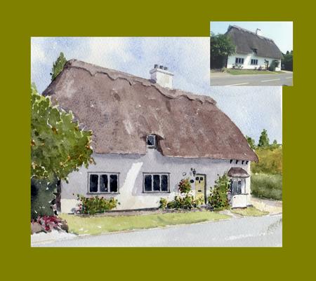 Thatched Cottage with reference photo