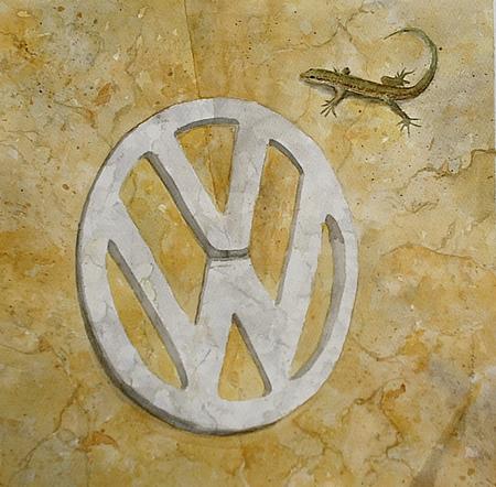 VW Camper in Stone