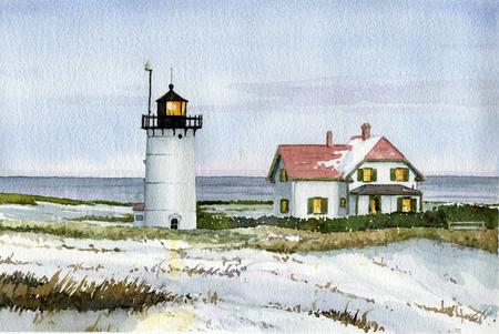 Race Point, Cape Cod in watercolor