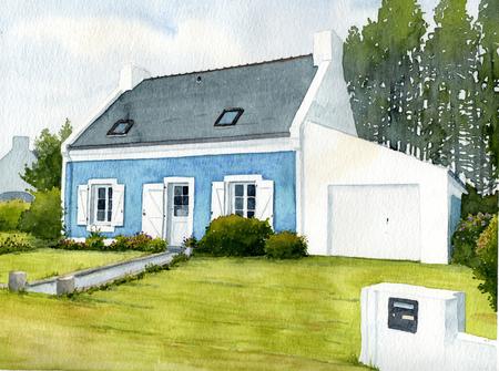 Belle Ile-en-mer home in watercolour