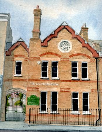 The Cavendish School, London.  Watercolour
