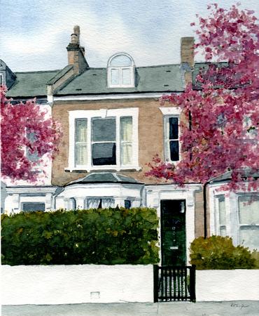 Finsbury Park House, London Watercolour