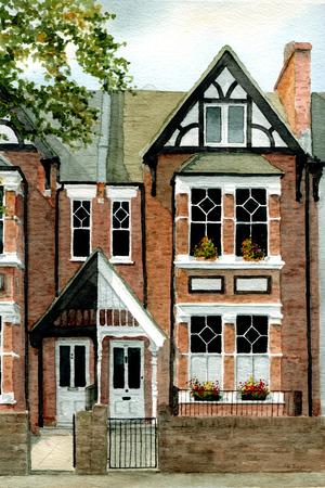 Teddington House watercolour