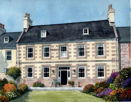 A Jersey farmhouse in watercolour