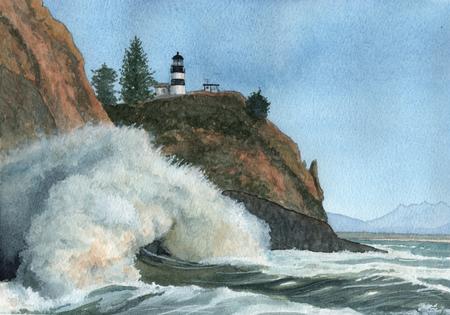 Cape Disappointment, Washington, Watercolor