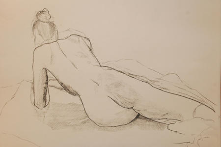 Reclining Figure. Charcoal