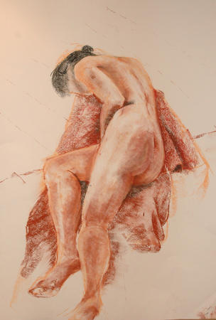Reclining Figure. Pastel
