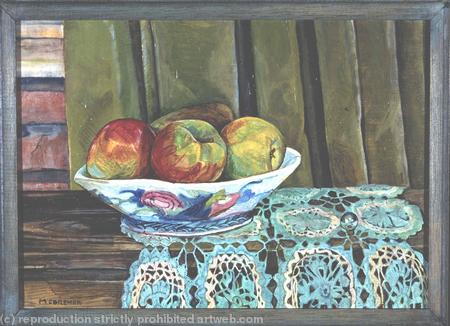 Apples on grandmothers crochet cloth