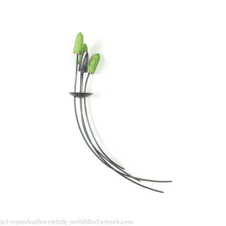 lime and oxidised silver Pin