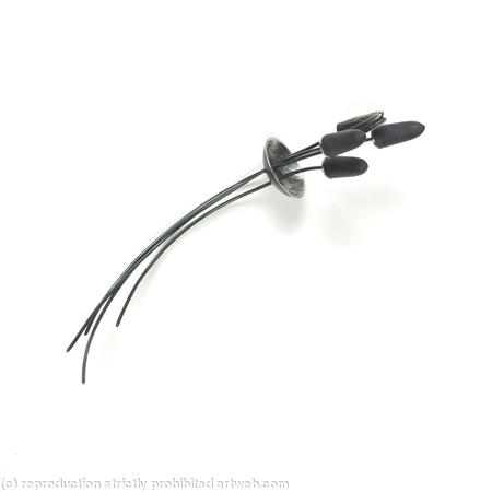 deep purple and oxidised silver pin