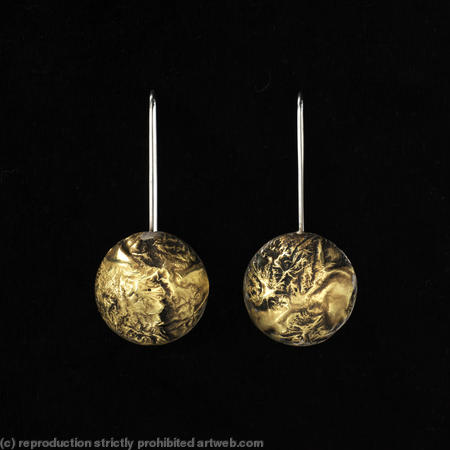 earth from air brass and silver dome earrings