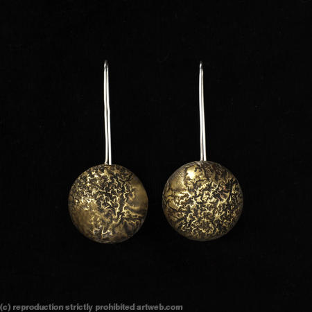 earth from air brass and silver pod earrings