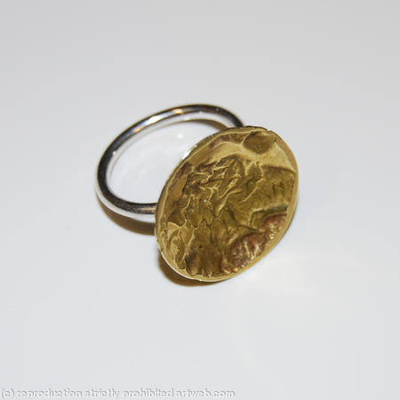 earth from air brass and silver dish ring