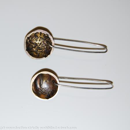 earth from air brass and silver dish earrings (small)