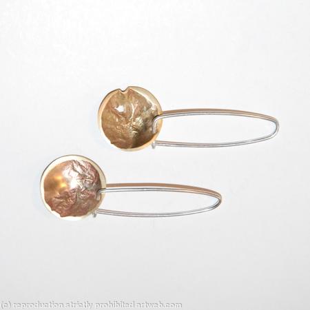 earth from air brass and silver dish earrings (small)