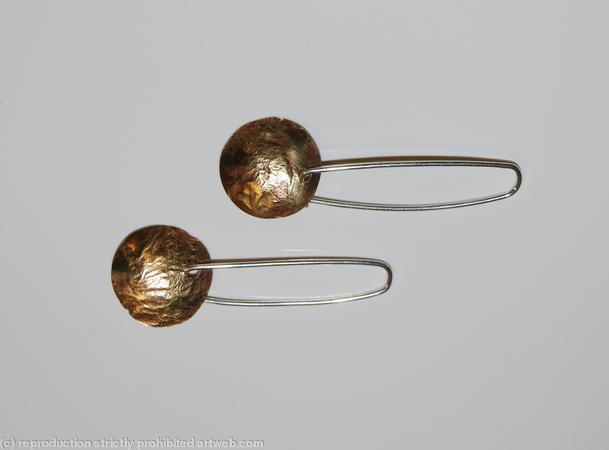 earth from air brass and silver dome earrings (small)