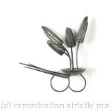 oxidised silver double pin ring