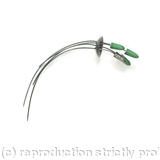 green and oxidised silver pin