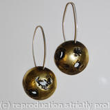 earth from air brass and silver dome earrings (large)