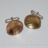 earth from air brass and silver dish cufflinks