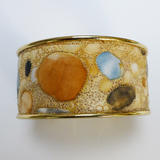 Hand painted Beach embroidered wide Bracelet