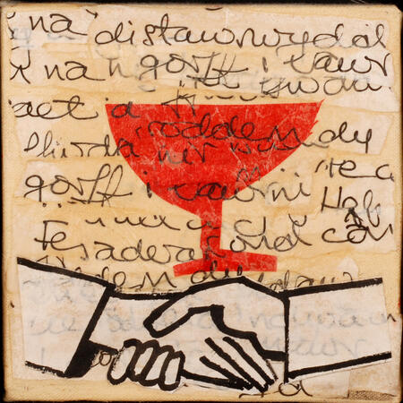 Chalice With Handshake / Cwpan Cymun Ac Ysgwyd Llaw