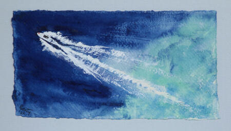 Skimming a Blue Hole Bahamas