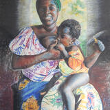 Madonna with Battery Fan Ivory Coast